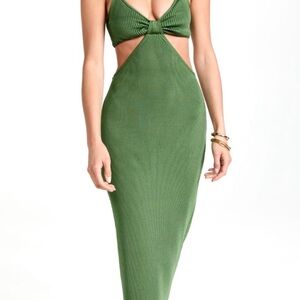 Cult Gaia Backless Green Dress